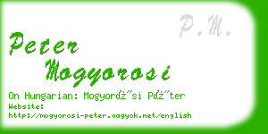 peter mogyorosi business card